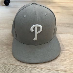 Grey Phillies fitted hat